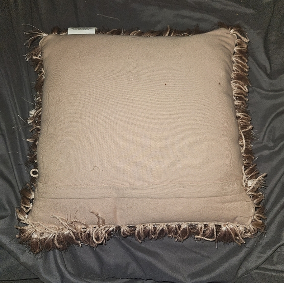 2 Light Pink Fringe Pillows - 18" x 18" - Picture 2 of 2